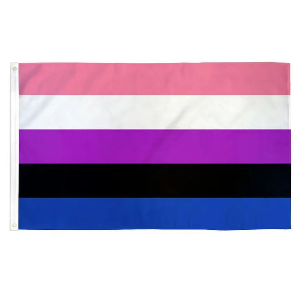 Zac's Alter Ego - 5 x 3 Feet Genderfluid with Brass Eyelets Flagge - Mehrfarben
